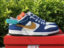 Authentic Kasina x Nike Dunk Low Sail/University Gold-Industrial Blue GS