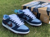 Authentic Nike Dunk Low Midnight Navy/White GS