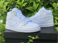 Authentic Air Jordan 1 Mid “White Quilted” GS