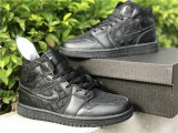 Authentic Air Jordan 1 Mid “Black Quilted”