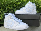 Authentic Air Jordan 1 Mid “White Quilted”