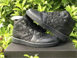 Authentic Air Jordan 1 Mid “Black Quilted”