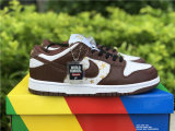 Authentic Supreme x Nike SB Dunk Low White/God/Brown