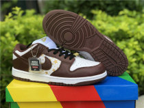 Authentic Supreme x Nike SB Dunk Low White/God/Brown