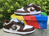 Authentic Supreme x Nike SB Dunk Low White/God/Brown