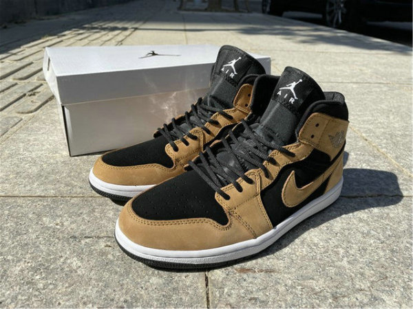 Authentic Air Jordan 1 Mid Khaki