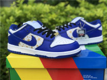 Authentic Supreme x Nike SB Dunk Low White/God/Blue GS