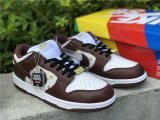 Authentic Supreme x Nike SB Dunk Low White/God/Brown