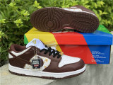 Authentic Supreme x Nike SB Dunk Low White/God/Brown