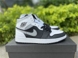 Authentic Air Jordan 1 Mid “White Shadow” GS