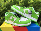 Authentic Supreme x Nike SB Dunk Low White/God/Green GS