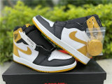 Authentic Air Jordan 1 White/Black/Yellow GS
