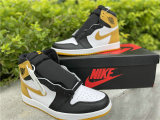 Authentic Air Jordan 1 White/Black/Yellow GS