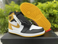 Authentic Air Jordan 1 White/Black/Yellow