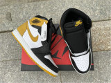 Authentic Air Jordan 1 White/Black/Yellow GS