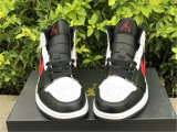 Authentic Air Jordan 1 Mid White/Black/Red GS