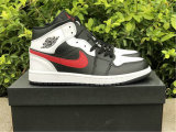 Authentic Air Jordan 1 Mid White/Black/Red GS