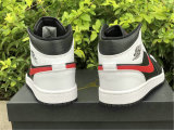 Authentic Air Jordan 1 Mid White/Black/Red GS