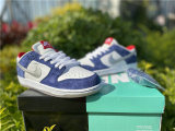 Authentic Nike SB Dunk Low Deep Royal Blue/Metallic Silver-University Red