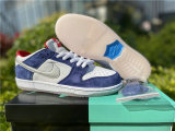 Authentic Nike SB Dunk Low Deep Royal Blue/Metallic Silver-University Red