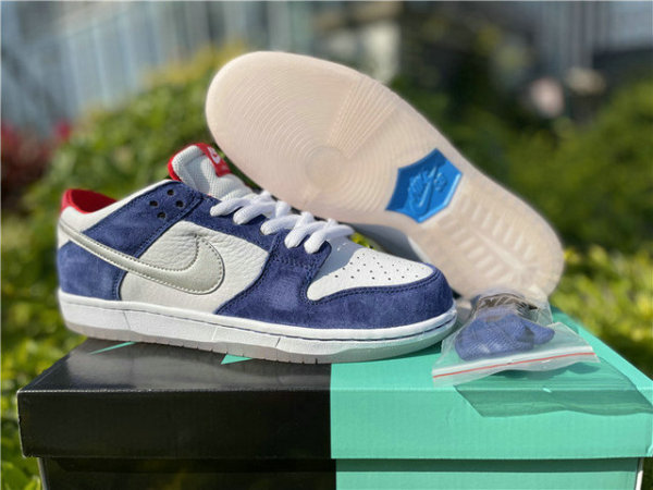 Authentic Nike SB Dunk Low Deep Royal Blue/Metallic Silver-University Red