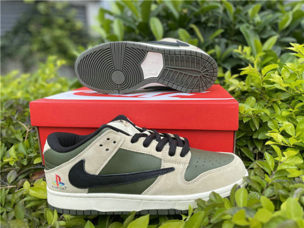 Authentic Nike SB Dunk Low Beige/Army Green