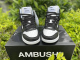 Authentic AMBUSH x Nike Dunk High Black-White Noir GS