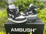 Authentic AMBUSH x Nike Dunk High Black-White Noir GS
