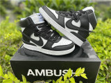 Authentic AMBUSH x Nike Dunk High Black-White Noir GS