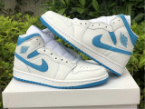 Authentic Air Jordan 1 Mid GS White/DK Powdr Blue