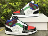 Authentic Air Jordan 1 Mid SE Noir/Unversite Rouge/Blanc