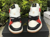 Authentic Air Jordan 1 Mid GS Black/White/Red/Metallic Gold hardware