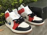 Authentic Air Jordan 1 Mid GS Black/White/Red/Metallic Gold hardware