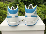 Authentic Air Jordan 1 Mid GS White/DK Powdr Blue