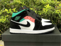 Authentic Air Jordan 1 Mid SE Blanc/Noir/Punch Chaud