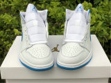Authentic Air Jordan 1 Mid GS White/DK Powdr Blue