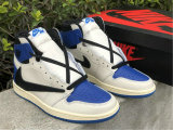Authentic Travis Scott x Fragment x Air Jordan 1 High OG SP “Military Blue” GS