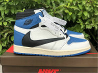 Authentic Travis Scott x Fragment x Air Jordan 1 High OG SP “Military Blue” GS