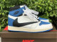 Authentic Travis Scott x Fragment x Air Jordan 1 High OG SP “Military Blue” GS