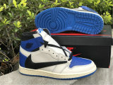 Authentic Travis Scott x Fragment x Air Jordan 1 High OG SP “Military Blue” GS