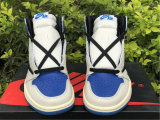 Authentic Travis Scott x Fragment x Air Jordan 1 High OG SP “Military Blue” GS