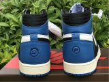 Authentic Travis Scott x Fragment x Air Jordan 1 High OG SP “Military Blue” GS