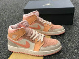 Authentic Air Jordan 1 Mid GS Atomic Orange/Apricot Agate-Terra Blush