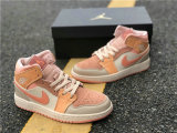 Authentic Air Jordan 1 Mid GS Atomic Orange/Apricot Agate-Terra Blush