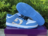 Authentic Supreme x Nike SB Dunk Low White/Metallic Gold-Blue