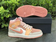 Authentic Air Jordan 1 Mid GS Atomic Orange/Apricot Agate-Terra Blush