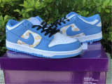 Authentic Supreme x Nike SB Dunk Low White/Metallic Gold-Blue (women)