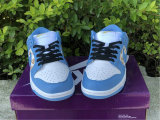 Authentic Supreme x Nike SB Dunk Low White/Metallic Gold-Blue (women)