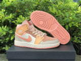 Authentic Air Jordan 1 Mid GS Atomic Orange/Apricot Agate-Terra Blush