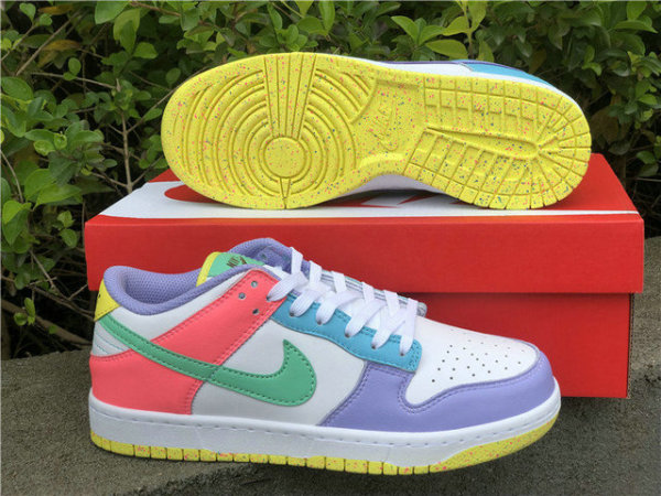 Authentic Nike SB Dunk Low White/Purple/Yellow/Pink (women)